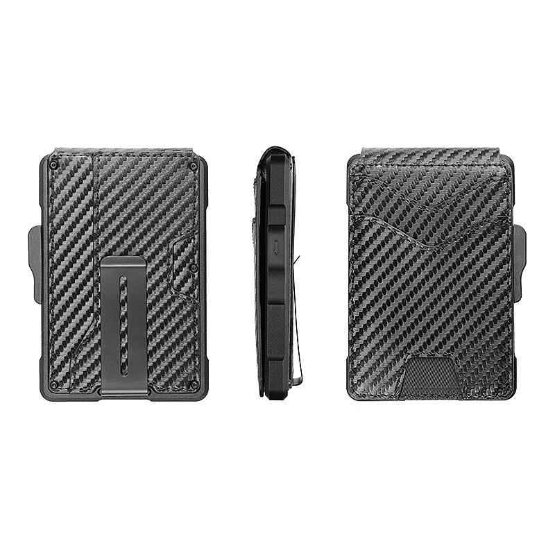 Cross-border best-selling RFID men's genuine pickup bag, metal anti-magnetic automatic pop-up card wallet, credit card business card box, wallet