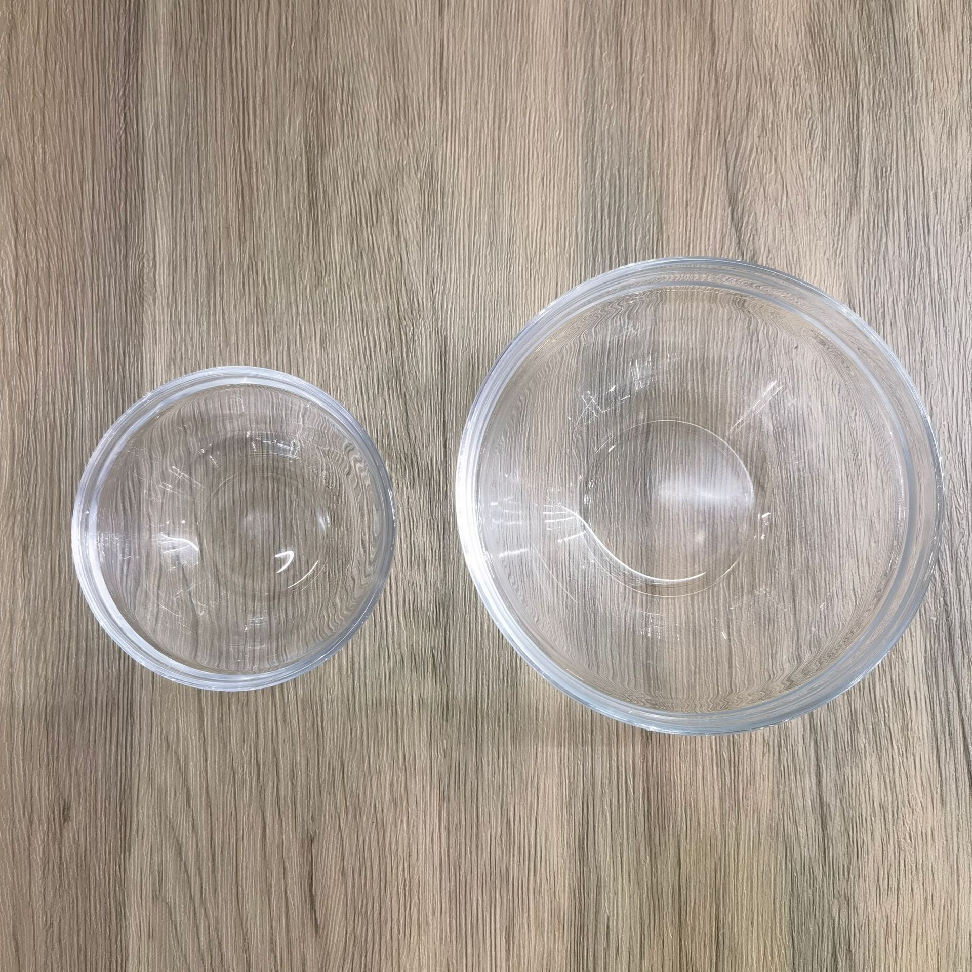 Simple Clear Glass Bowl Double Section Bowl Clear Ice Cream Cup Glass Essential Oil Bowl Beauty Film Mixing Bowl Specification drawing