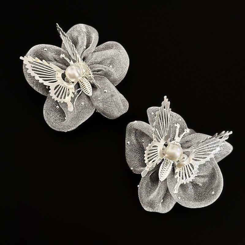 DIY fabric handmade shoes, flower accessories, beaded mesh, camellia flower petals, clothing accessories, diy ornaments and accessories pic 11