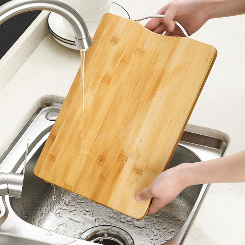 竹制砧板家用厨房餐厅切菜板提手砧板竹木长方形切双面水果案板详情图4