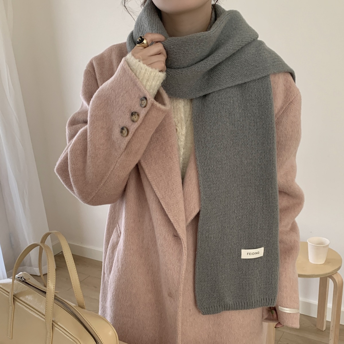 清新校园氛围流行ins网红同款平价通勤极简糖果秋冬围巾保暖百搭详情25