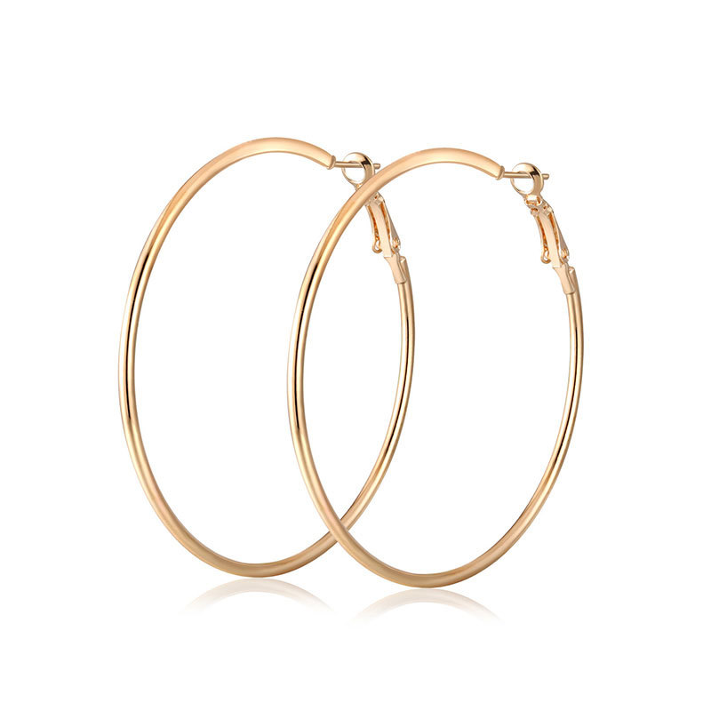 Cross-border best-selling exaggerated large circle earrings and earrings for women, European and American simple and individual metal smooth ear ring accessories wholesale Item Picture