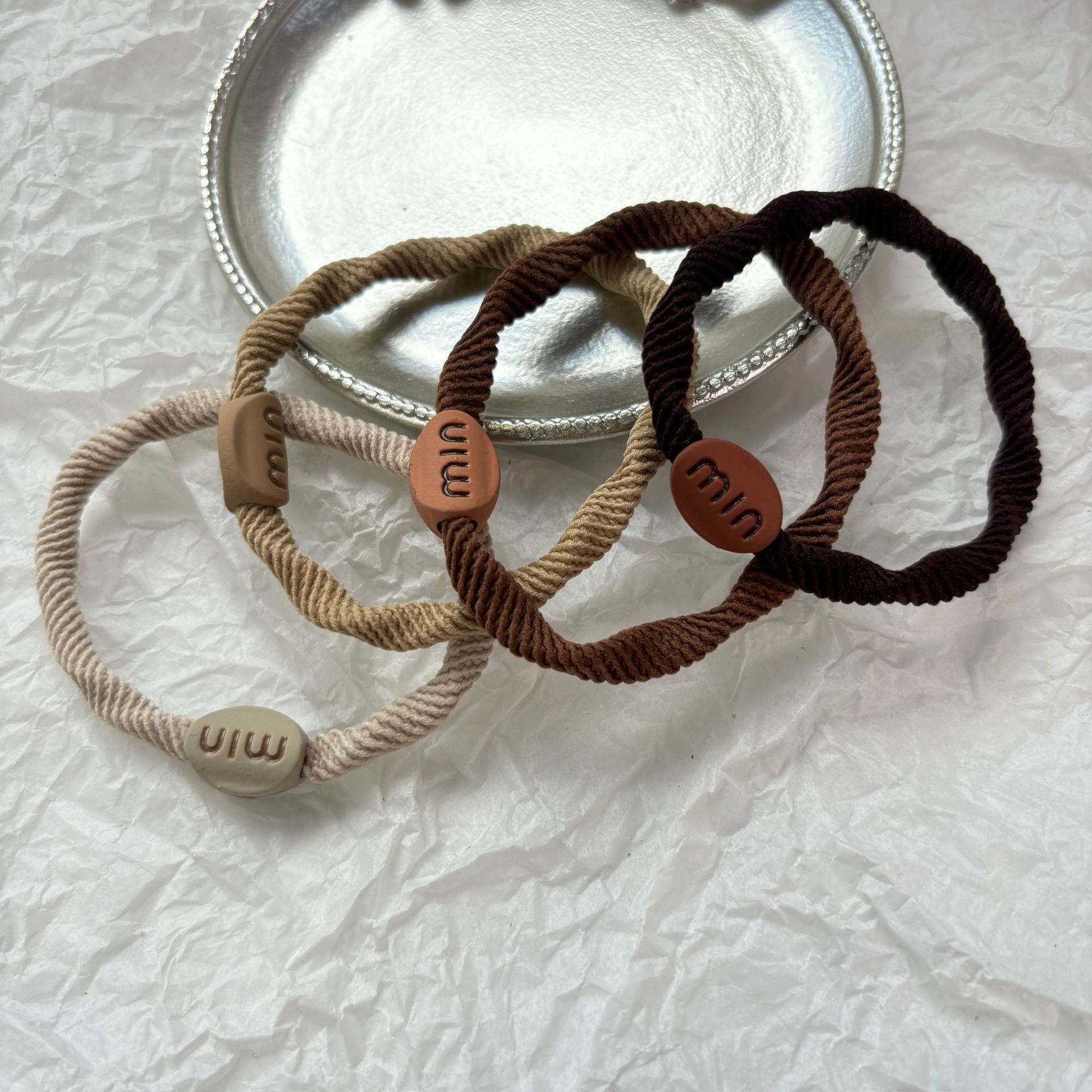 Simple and durable rubber band women's hair tie, high elasticity without damaging hair, high ponytail hair band headwear XF105 details Picture