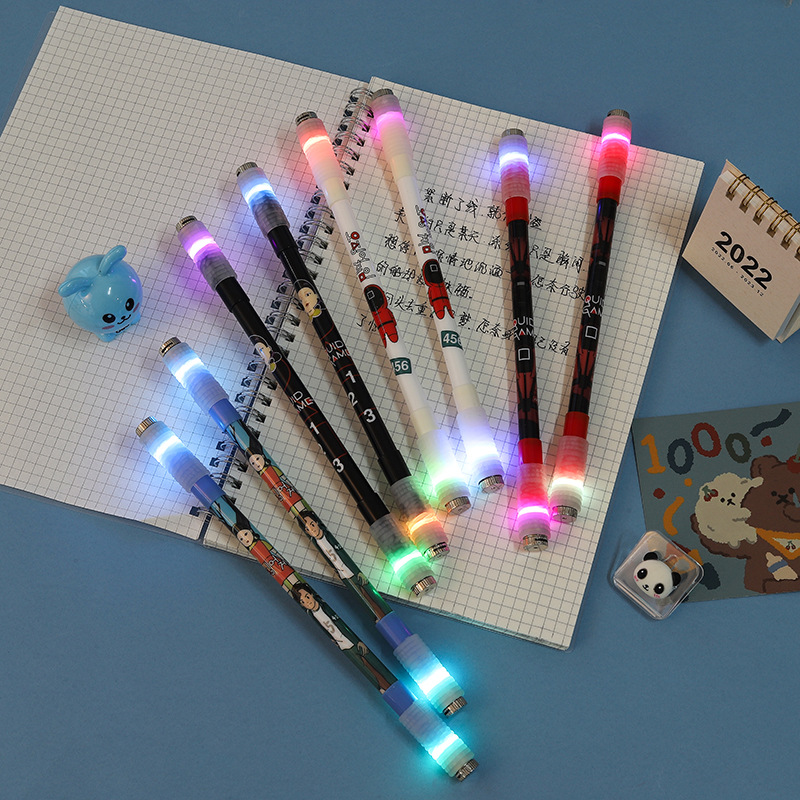 Yqiduo Cartoon Revolving Pen Light Students Revolving Pen Special Pen Decompression Gift Pen Signature Pen Wholesale full figure