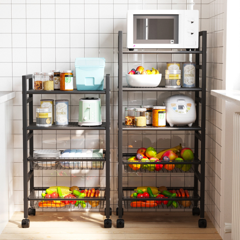 厨房置物架落地多层蔬菜置物铁艺收纳筐多功能储物架水果菜篮架