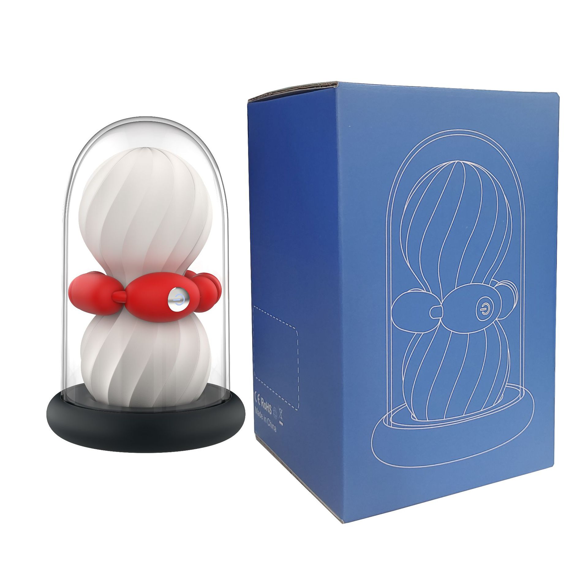 The "Pulling Bead Heating Vibration Airplane Cup" male masturbation and petting training device is an adult sex toy Item Picture
