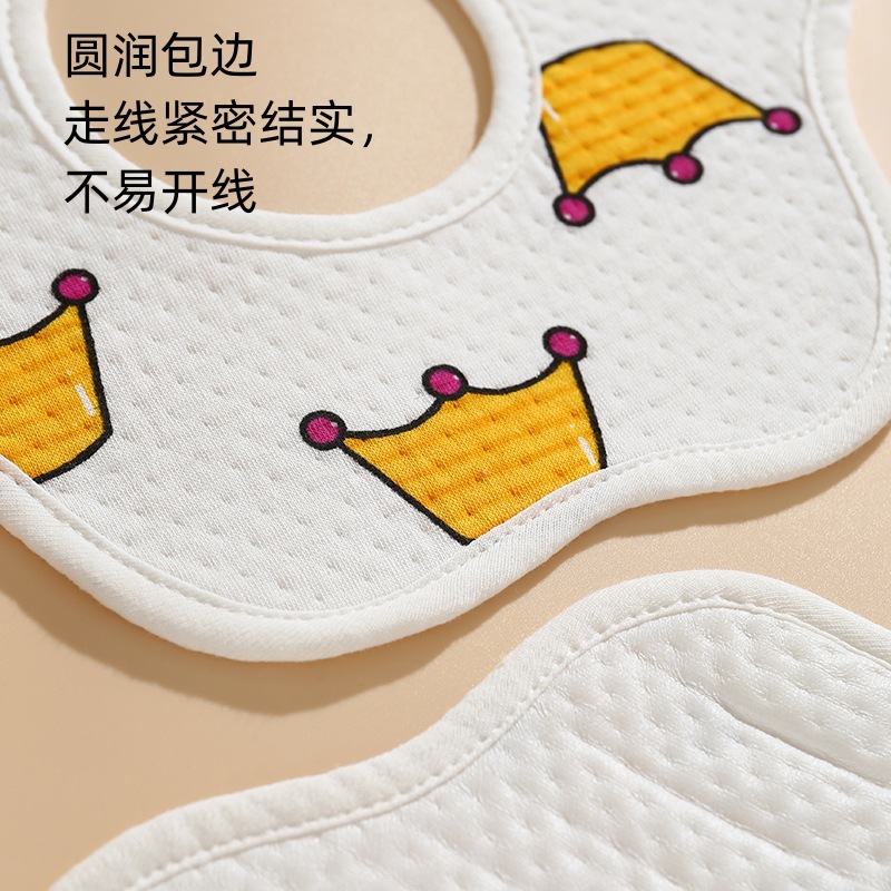 Class A Baby Saliva Towel Pure Cotton Waterproof Knitted Petal Bib Bib Double Button Soft Absorbent Specification drawing