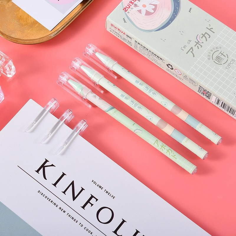 Box cartoon neutral pen stationery Wholesale Student writing brush problem pen 0.5mm black cap signature pen Specification drawing