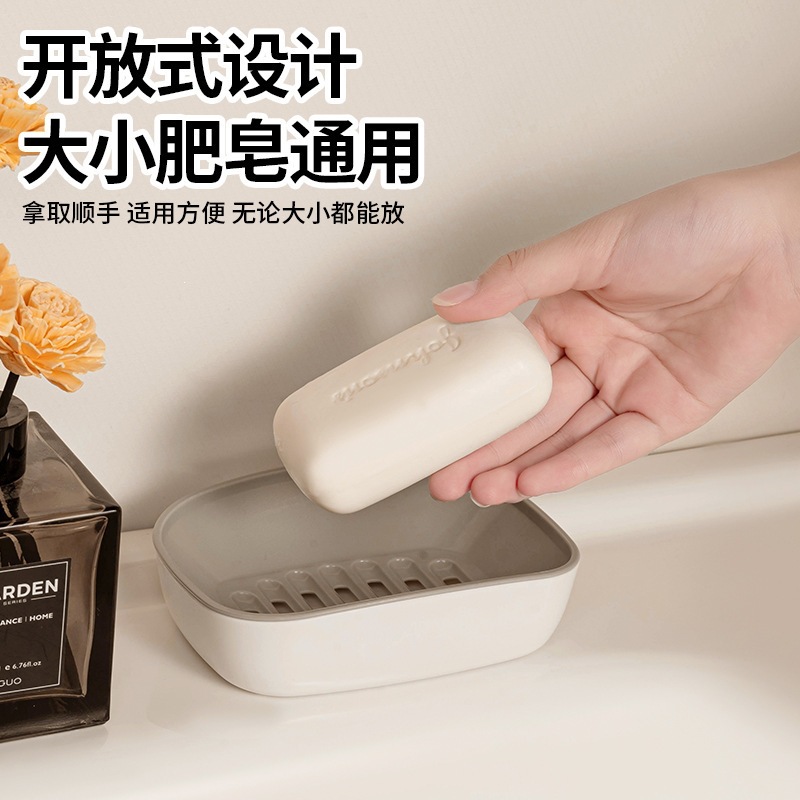 Light luxury double-layer soap box, household bathroom draining storage rack, large soap box, creative laundry soap storage box details Picture