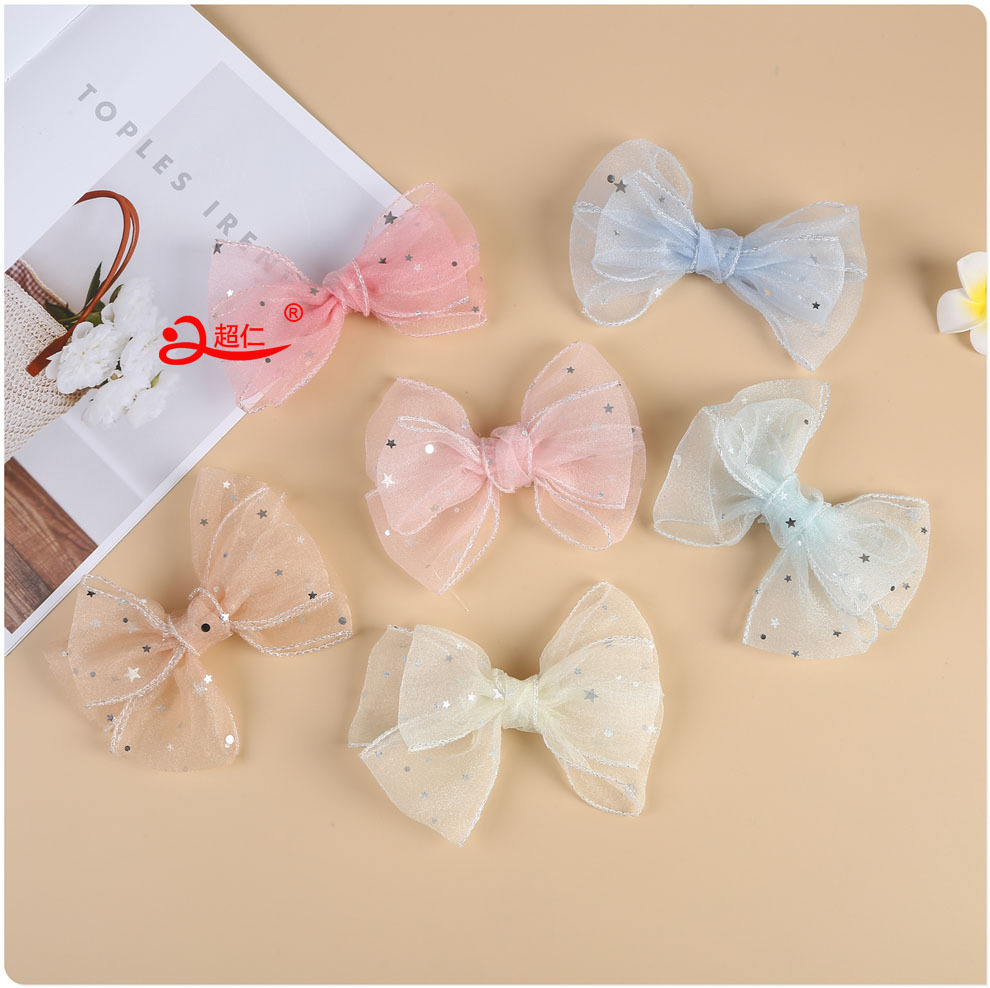 Handmade Bows Japanese And Korean Style Hair Accessories Gift Clothing Accessories New Sequin Silk Edge Bows Can Be Made details Picture