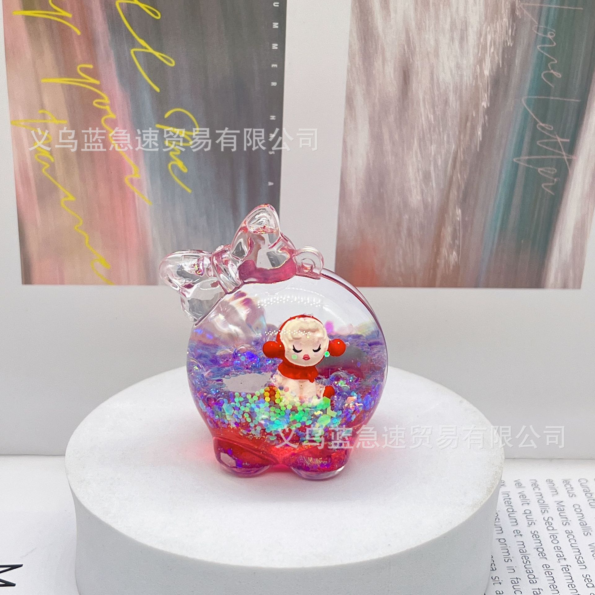 New Acrylic Into Oil Quicksand Bottle Tiktok Boom Luminous Mermaids Bubble Marte Key Chain Accessories Wholesale Specification drawing