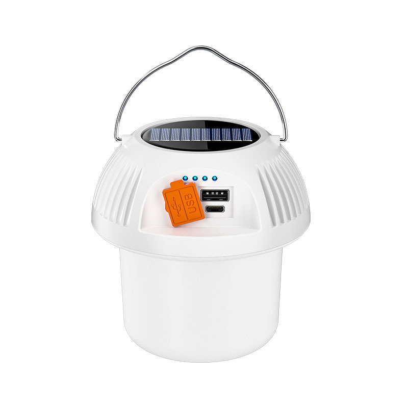 New solar LED outdoor lighting lamp, portable camping tent lamp, USB charging atmosphere mushroom lamp, camping lamp Item Picture