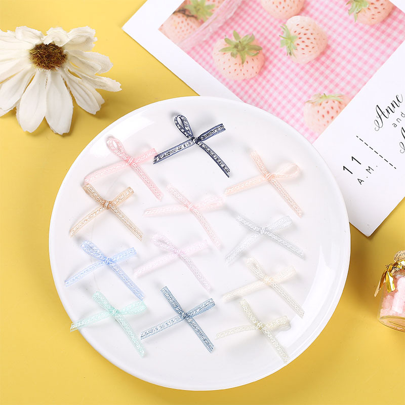 Spot Korean Version Of Hand-Made Small Bow Snow Gauze With Cotton Slippers Accessories Clothing Ribbon Bow Accessories Factory Wholesale