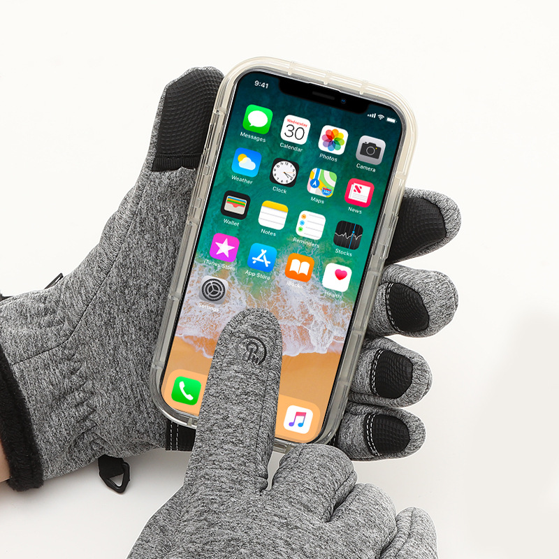跨境冬季加热手套 可触屏充电五指发热手套 运动滑雪电热保暖手套详情图3
