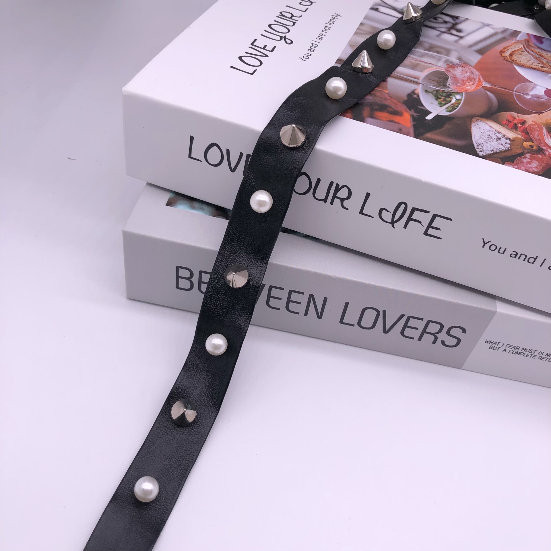 New Spot Europe And The United States Fashion Rivet Clothing Accessories Wholesale Composite Pu Laminate Copper Buckle Air-Eye Webbing Specification drawing