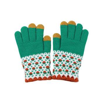Touch screen Korean Instagram gloves for girls to keep warm in autumn and winter - a versatile choice. Cute five-fingered woolen knitted gloves for students to stay warm