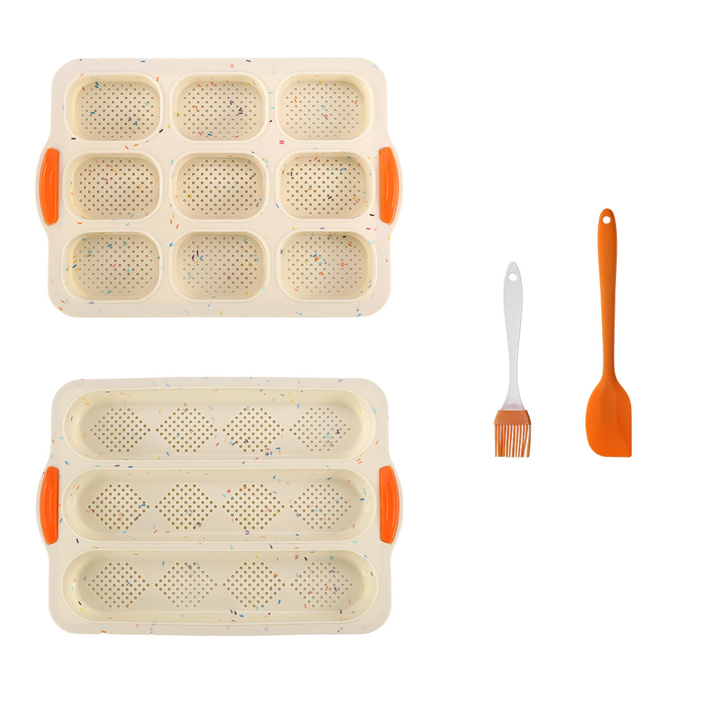 Customized silicone mold bread mold 3-slot + 9-compartment set, oven non-stick baking tray, cake mold, baking tools Item Picture