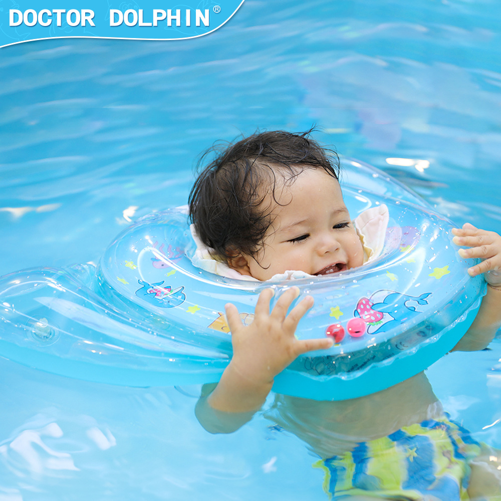 Doctor Dolphin Angel Neck For Baby Swimming Inflatable Neck For Children Anti-Flip Neck With Thickened Bell
