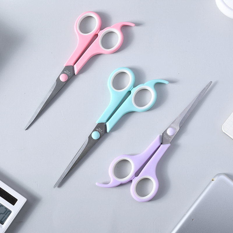 Manufacturer Rubber Plastic stainless steel Macaron color art scissors Office supplies color size student stationery scissors details Picture