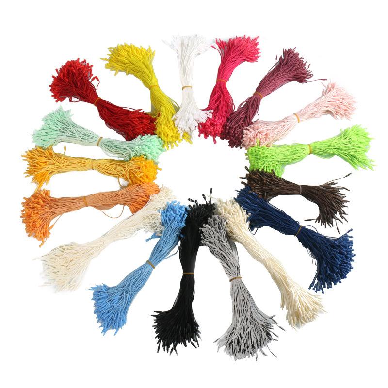 三股棉绳吊牌/服装辅料/编织棉彩色子白底实物图