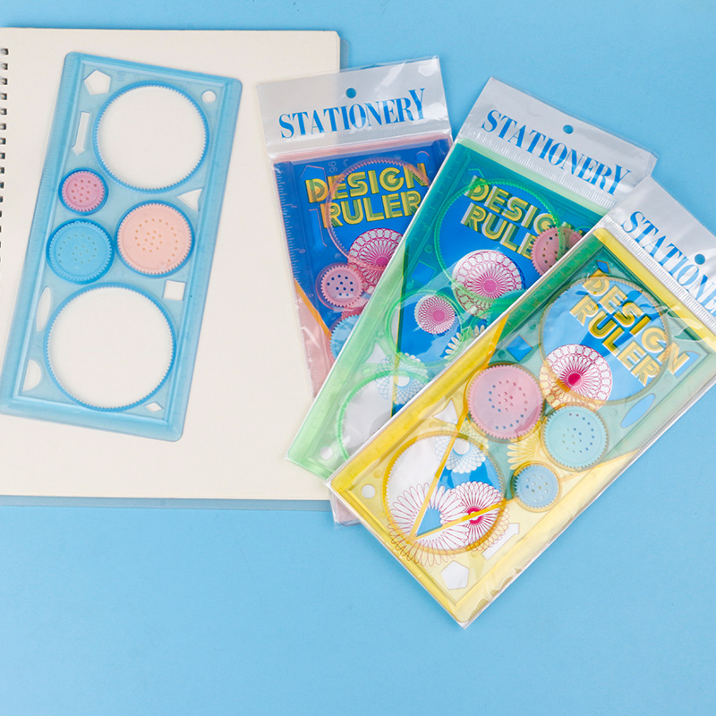 Children's versatile multi-functional universal ruler set, primary school students' drawing and graphic ruler template, creative curve ruler Application Scenario