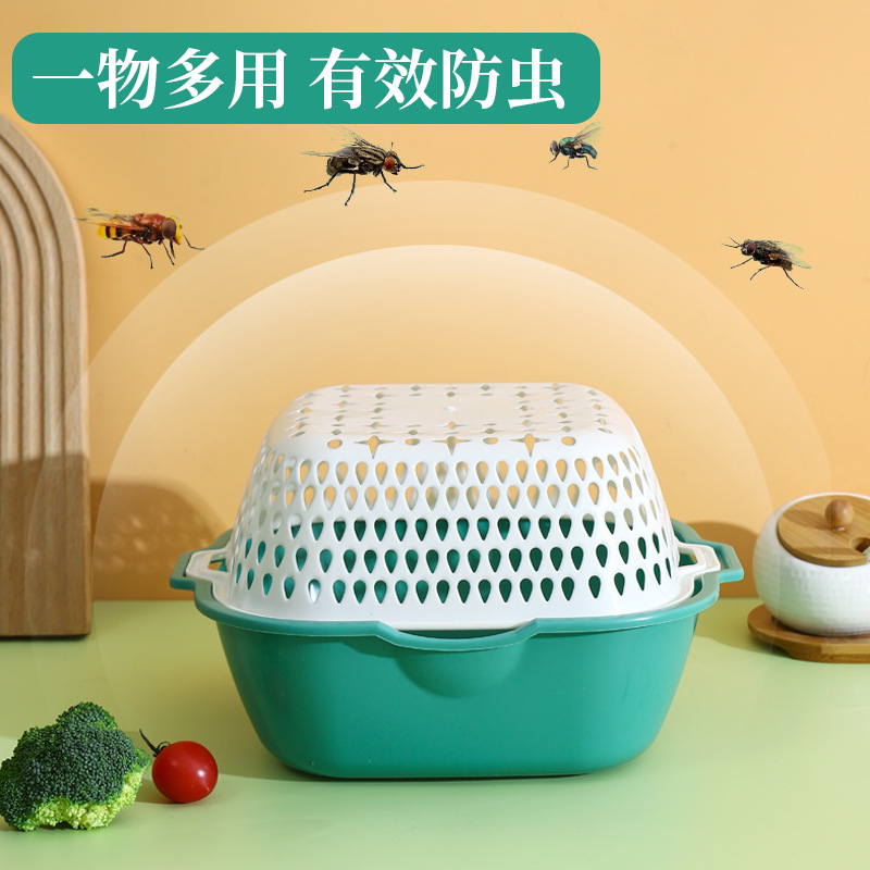 Multi-Functional Plastic Drain Basket Eight-Piece Kitchen Thickened Double-Layer Washing Basin Wash Fruit Basket Leaky Basket Filter Basket details Picture