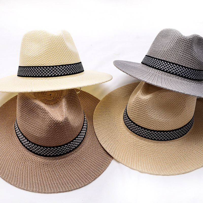 Summer Sun Shade Hat Men's Hat Men's Beach Large Brimmed Straw Hat Cold Hat Top Hat Sun Hat Wholesale Fishing Hat Specification drawing