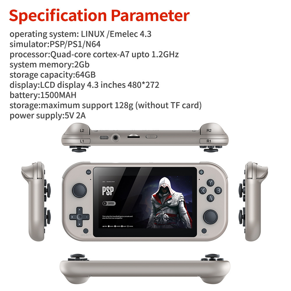 跨境新款M17掌机电视游戏机盒子3D家用4K 高清PSP PS1详情图3