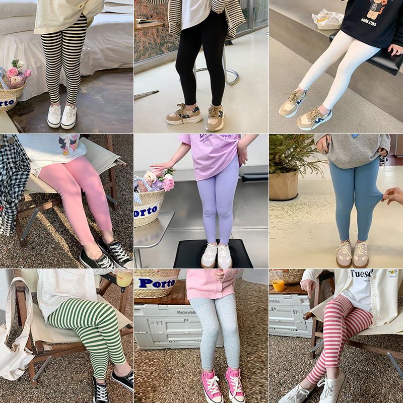 艾摩贝贝儿童韩版小脚童裤子潮2023春款中大小女童宝宝修身打底裤