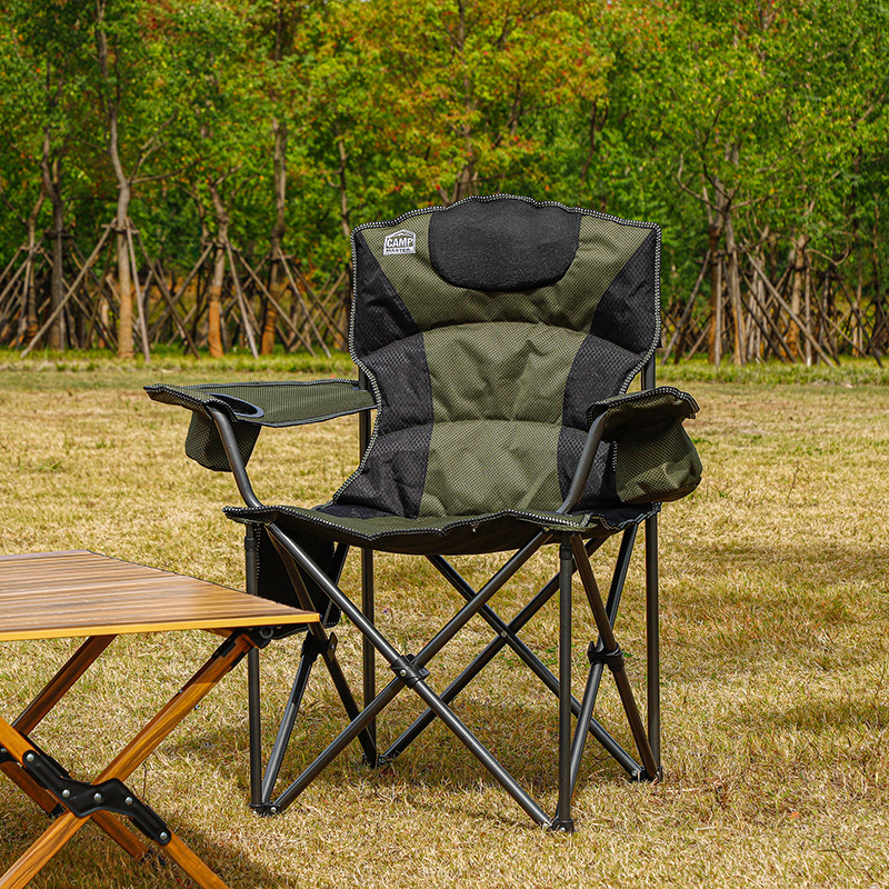 Outdoor camping folding chair, portable insulated leisure chair, thickened Oxford fabric beach chair, comfortable backrest fishing chair details Picture