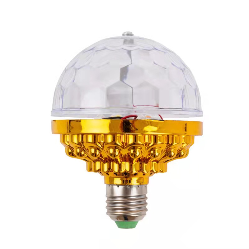 Led Stage Light Golden Magic Ball Ktv Atmosphere Light Rgb Six Color Magic Ball Light E27 Seven Color Rotating Crystal Bulb Item Picture