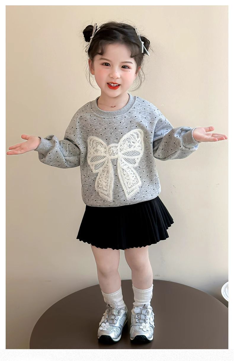 女童卫衣早秋2025新款洋气儿童春季时髦百搭宝宝春装蝴蝶结上衣服详情9