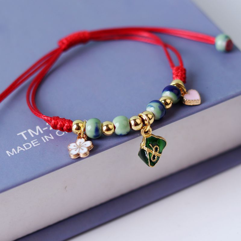 Breadtree Wholesale New Boudoir Hand Braided Rope Fashion Cartoon Pendant Bracelet Students String Hand Jewelry Gifts Item Picture