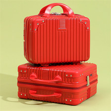 复古迷你手提箱子化妆箱14寸行李箱红色16寸伴手礼密码旅行箱包厂