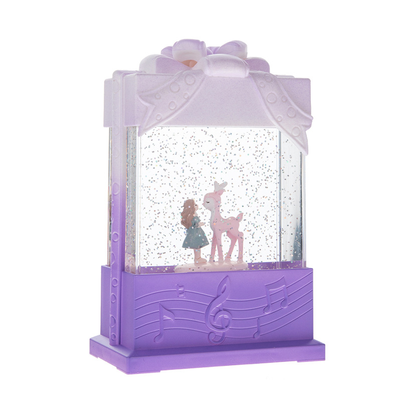 Cross-border new Valentine's Day gifts, birthday gifts, cartoon music box, crystal ball, fairy princess, wind lantern, night light Item Picture