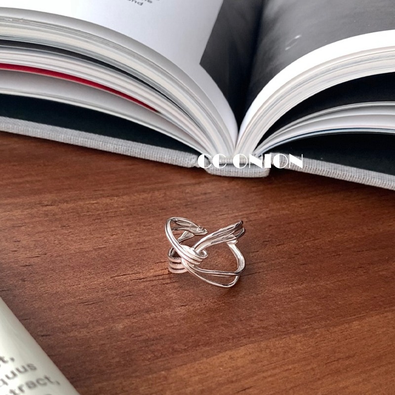 925 Sterling Silver Niche Simple Cross Line Ring Female European And American Fashion Ins Open Ring Adjustable Application Scenario
