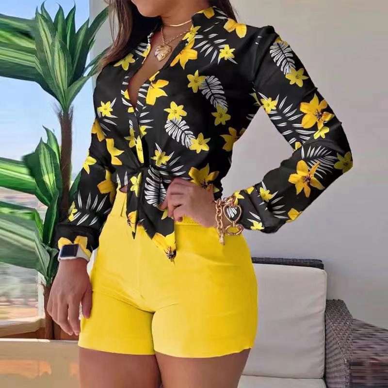 Europe And The United States Trend 2022 Cross-Border New Women's Wholesale Light Mature Digital Printed Stand Collar Long Sleeve Shirt Women's Top Application Scenario