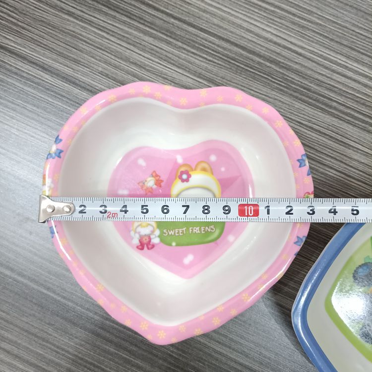 【 Zone 3-9 】【6010 Heart-shaped Bowls 】480 yuan per box Children's Bowls Heart-shaped Melamine Bowls Cartoon heart Bowls 1 yuan Supply rice bowls Children's rice bowls 1 yuan wholesale Specification image