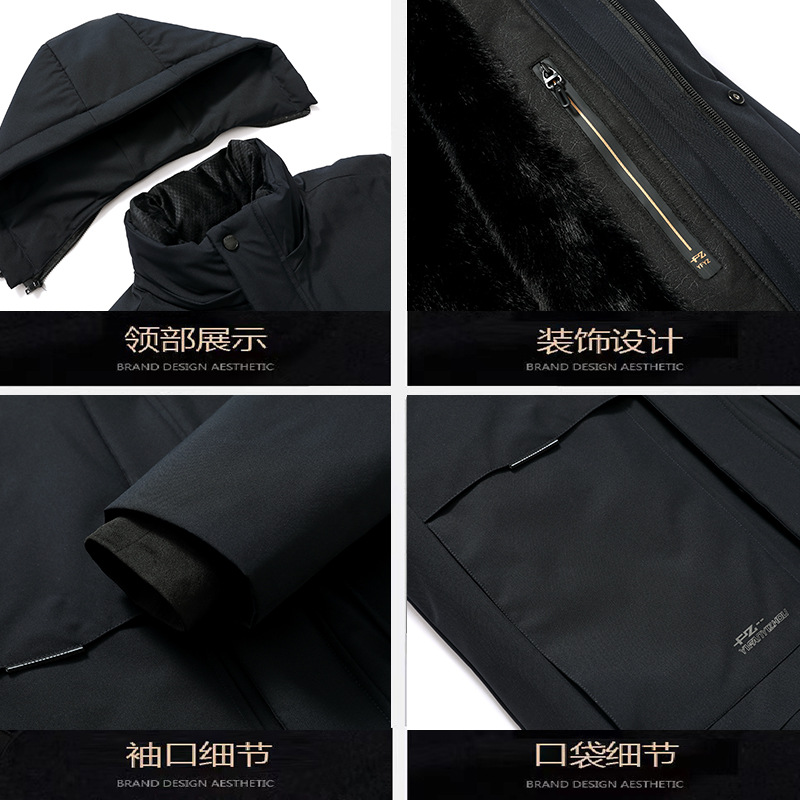 Romon wore a 90-inch white duck down jacket and a winter coat for his father. The middle-aged man added down and thickened clothes Application Scenario