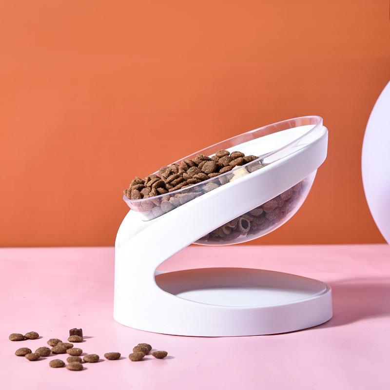 High-legged cat bowl, neck guard, transparent pet bowl, feeding and drinking single bowl, universal dog bowl for dogs and cats, wholesale slanted bowl, pet bowl, pet basin, cat bowl, cat basin, dog bowl, pet supplies, pet utensils details Picture
