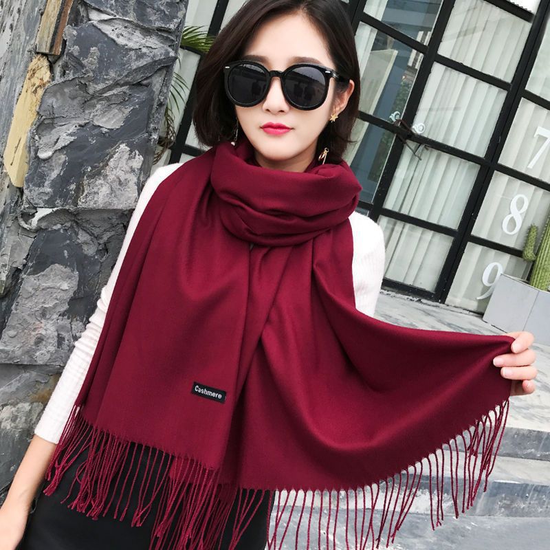 New autumn and winter faux cashmere solid color thickened warm scarf for men and women, enlarged shawl, winter scarf for women, winter style details Picture