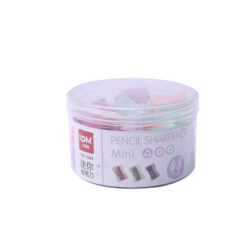 Macaron color manual Mini pencil sharpener Color small size single-hole pencil sharpener Plastic bucket grater student stationery Item Picture