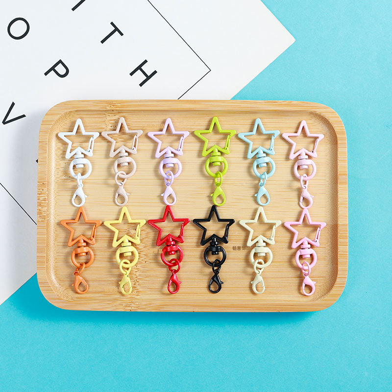 糖果色龙虾扣烤漆星星钥匙扣狗扣彩色喷漆门扣包挂件diy饰品配件