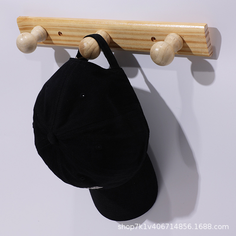 Manufacturer's solid wood hooks, wooden wall hooks, storage hooks for clothes and hats, rear hanging hooks for clothes, and hooks for clothes on the door Specification drawing