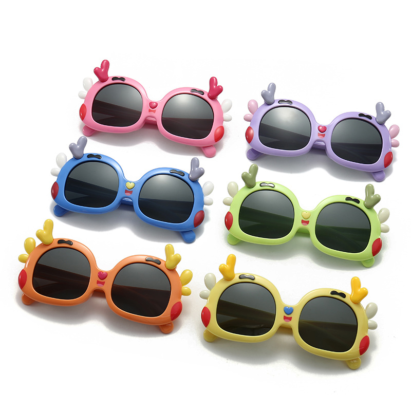 New Children's Sunglasses Cute Cartoon Dragon Juvenile Polarizer Student Sunglasses Sunshade Mirror 8184