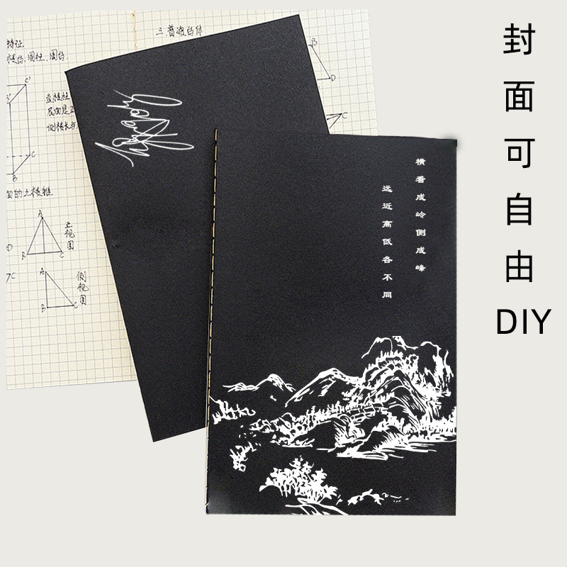 Wholesale of A5B5 kraft paper notebooks, student notebooks, sewn notebooks, student stationery products with logo printing details Picture