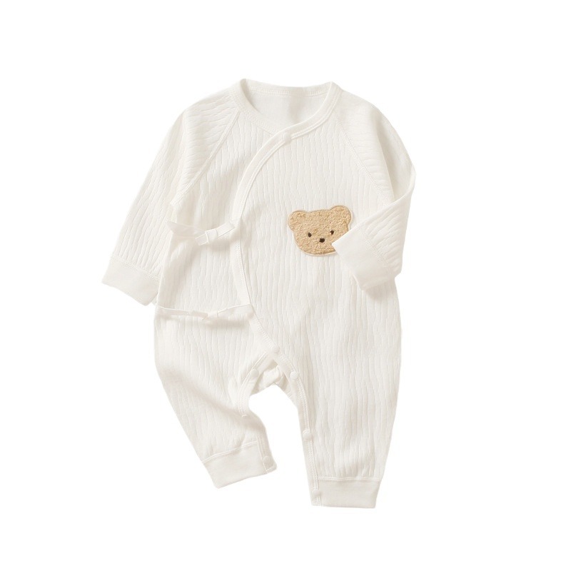 Newborn baby clothes spring and autumn style pure cotton butterfly 52 size 59 monk's suit 0-3-month newborn baby one-piece suit Item Picture