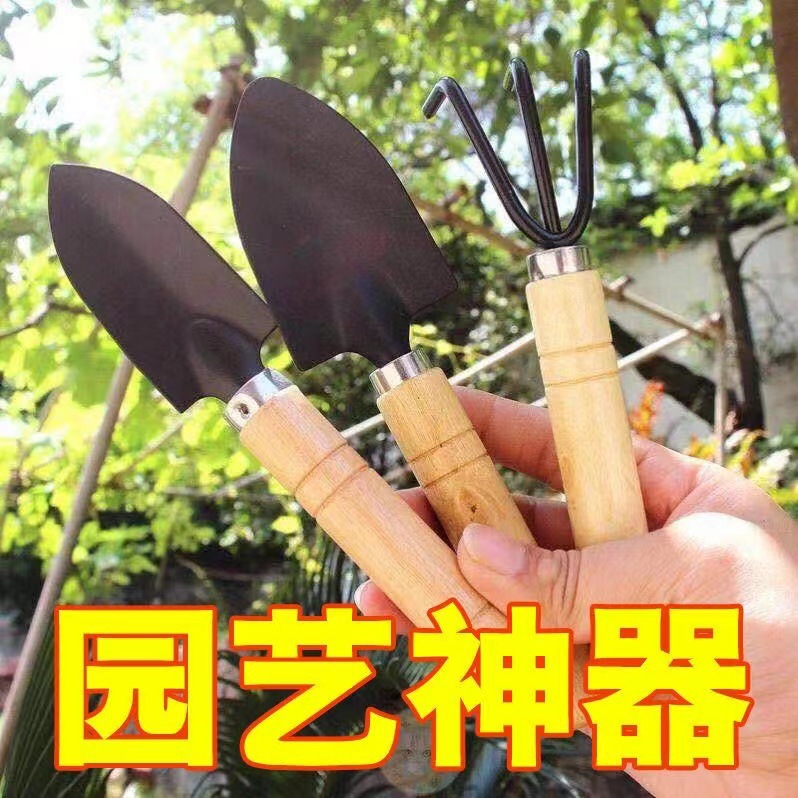 Mini flower-planting tools, triangular set, shovel, soil-digging, household soil-loosening small shovel, flower-planting shovel Specification image