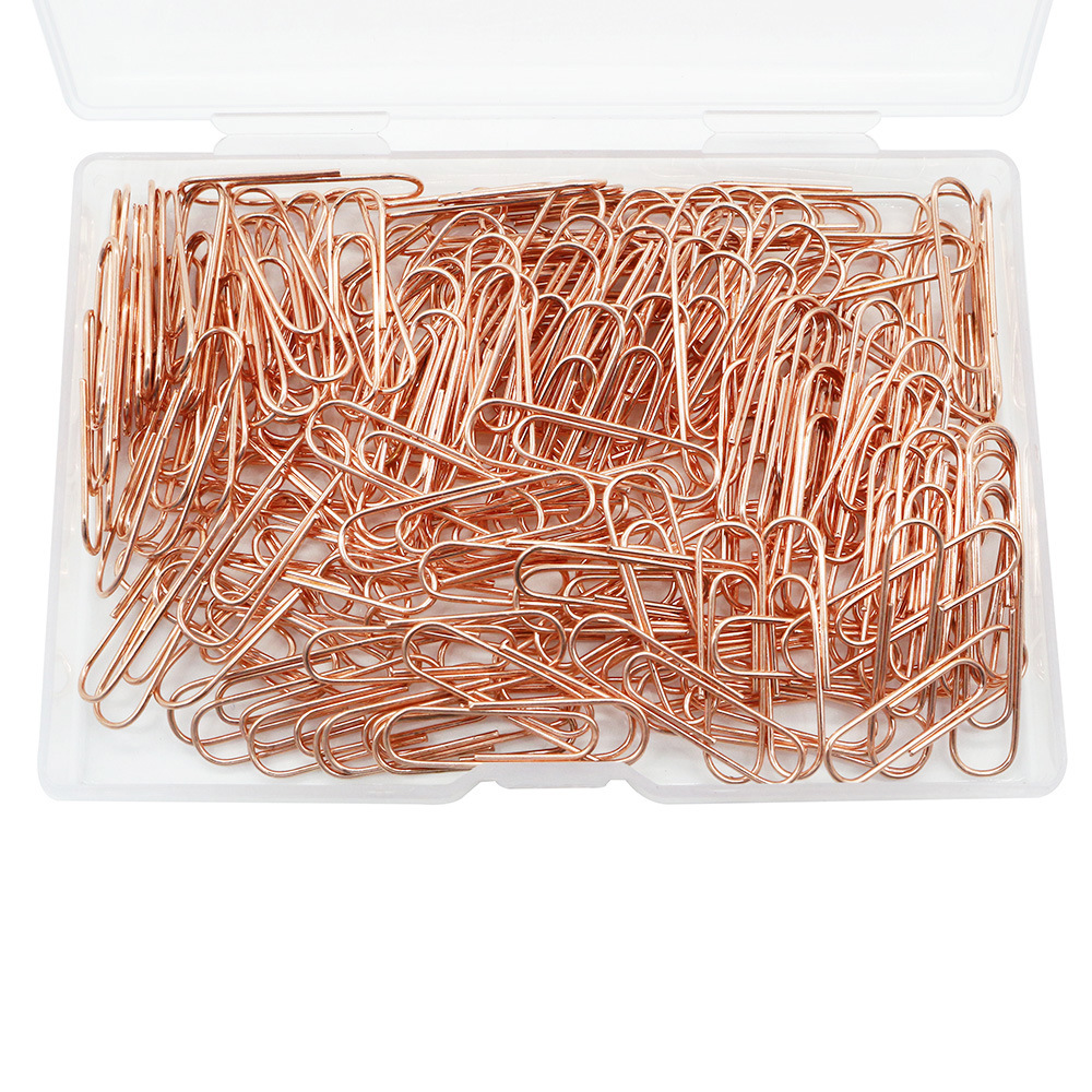 Wholesale of new 200-piece rose gold paper clips for office notebooks and paper clips from Amazon details Picture
