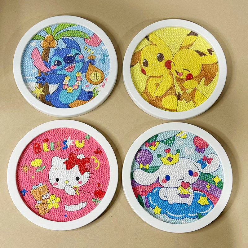 Handmade Diamond Painting 2024 New Diy Children's Dot Diamond Painting Round Laurel Dog Brick Stickers Girl Toys Specification drawing